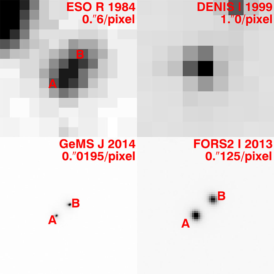 GeMS provided the sharpest image of the four used to derive masses